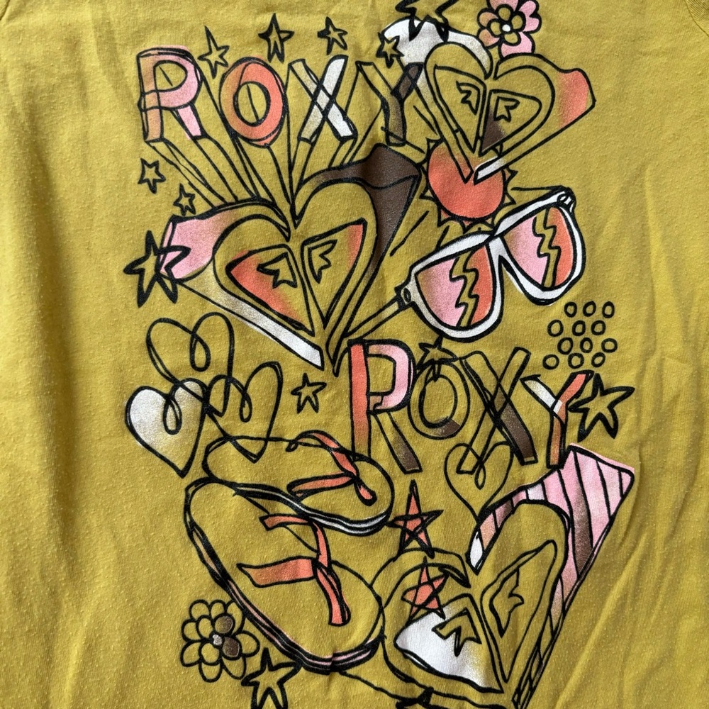mustard yellow Roxy graphic tee - Picture 3 of 4